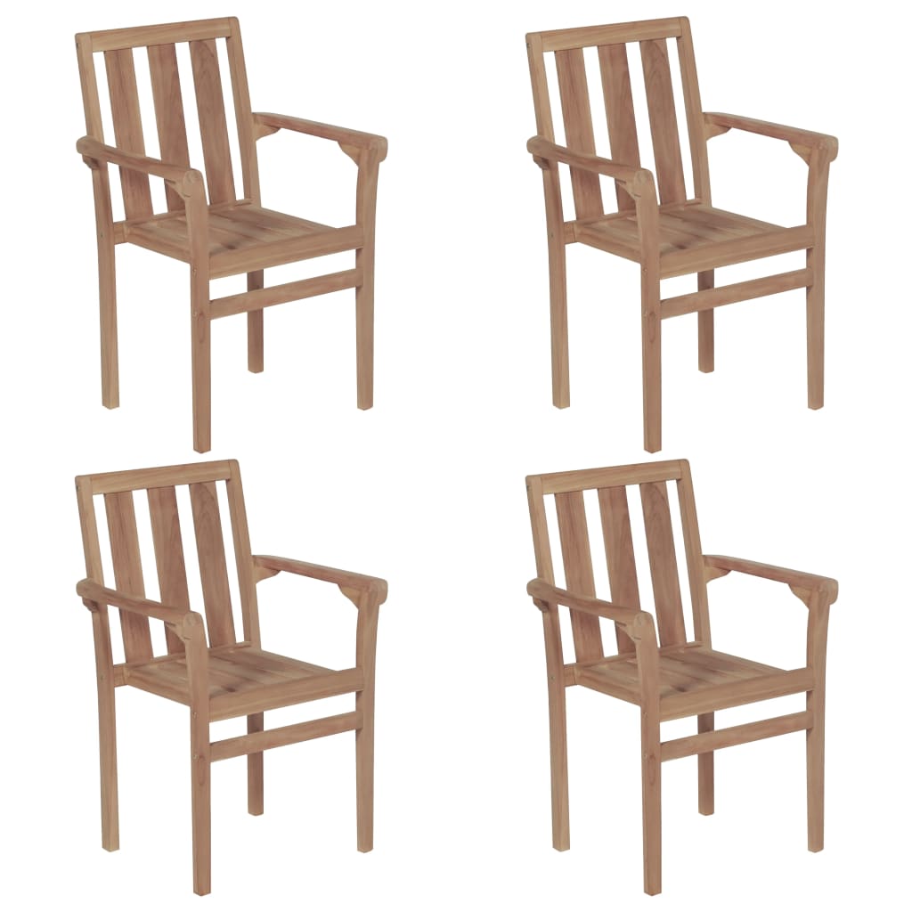 vidaXL 2/4/6/8x Solid Wood Teak Patio Chairs Garden Outdoor Furniture Seat-1