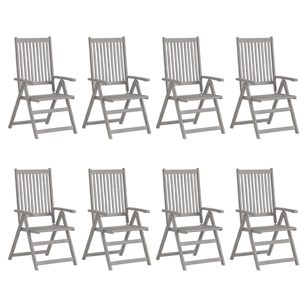 vidaXL Outdoor Recliner Chairs Patio Chair with Cushions Solid Wood Acacia-3