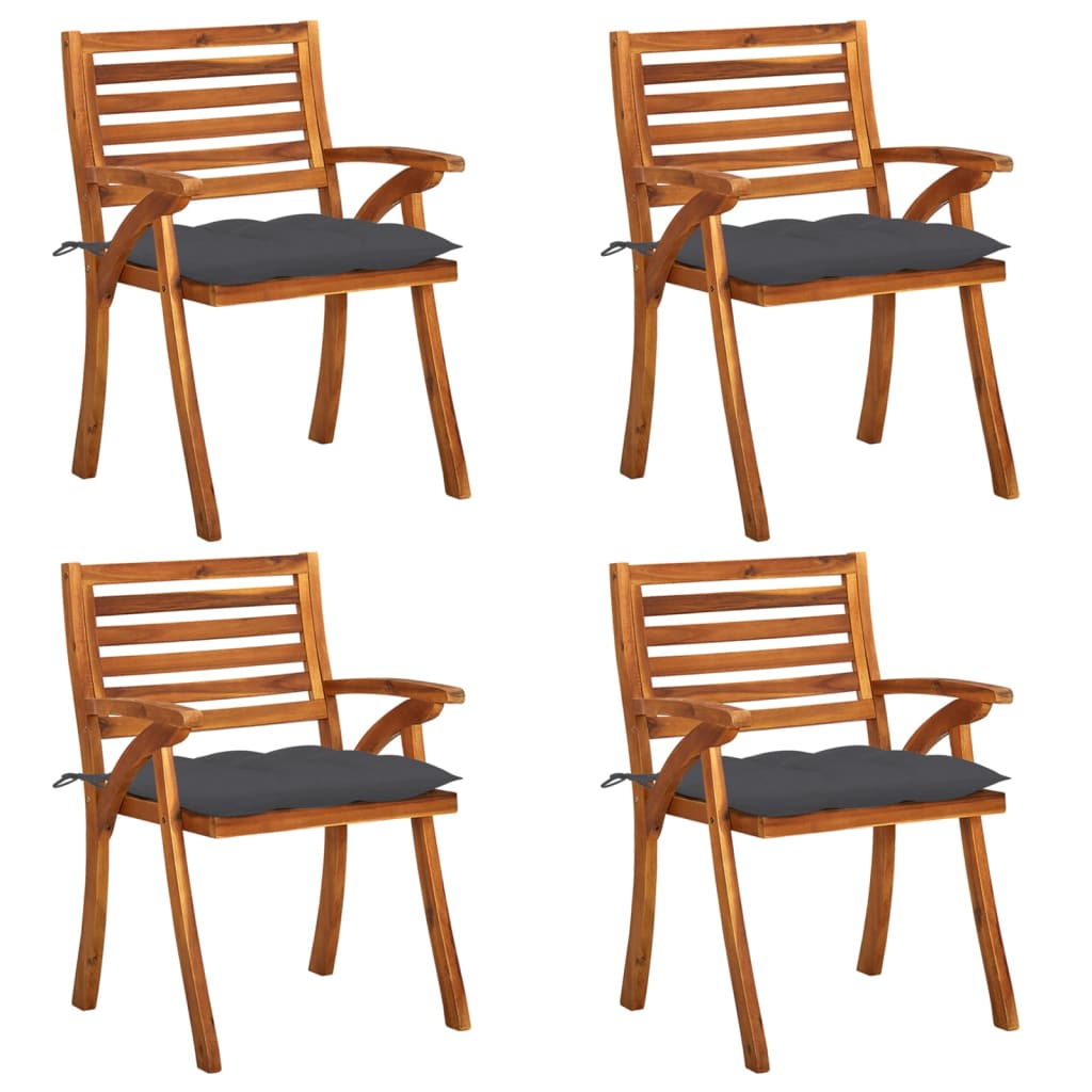 vidaXL Patio Dining Chairs Outdoor Chair for Deck Garden Solid Wood Acacia-4