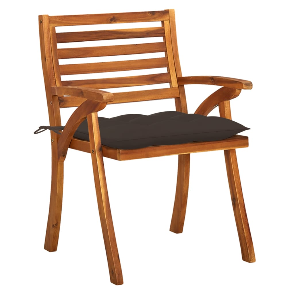 vidaXL Patio Dining Chairs Outdoor Chair for Deck Garden Solid Wood Acacia-79