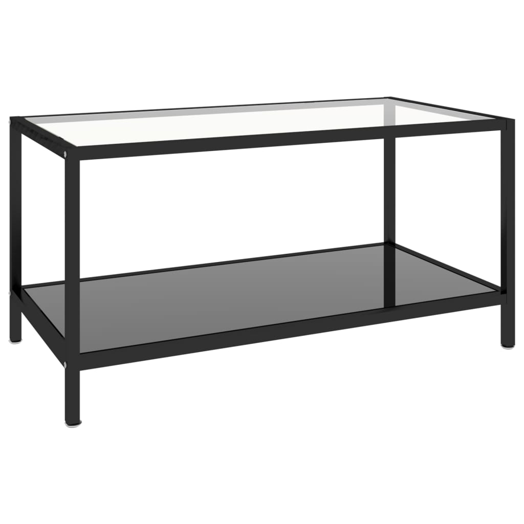 vidaXL Tea Tables Accent Coffee Side Table 2 Pcs Tempered Glass Transparent-13