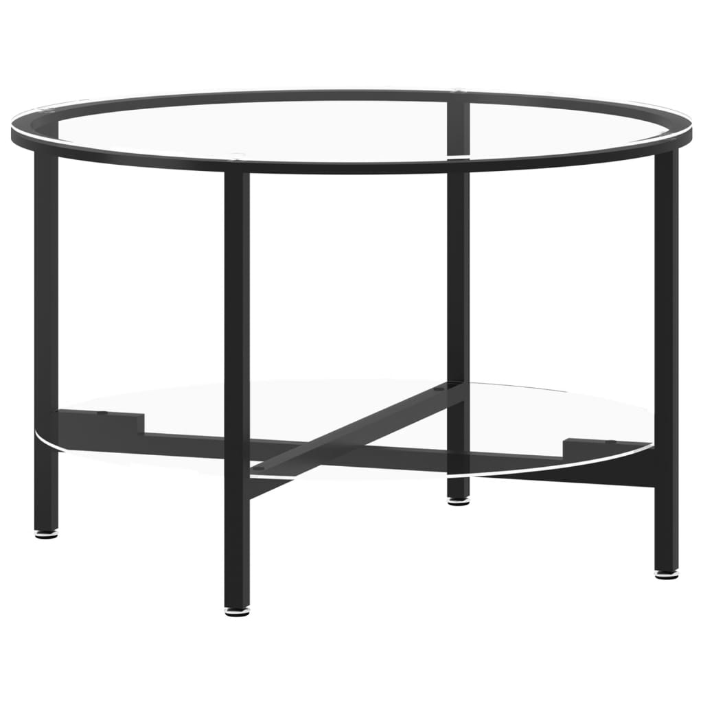 vidaXL Tea Table Accent Coffee Side End Table and Transparent Tempered Glass-11