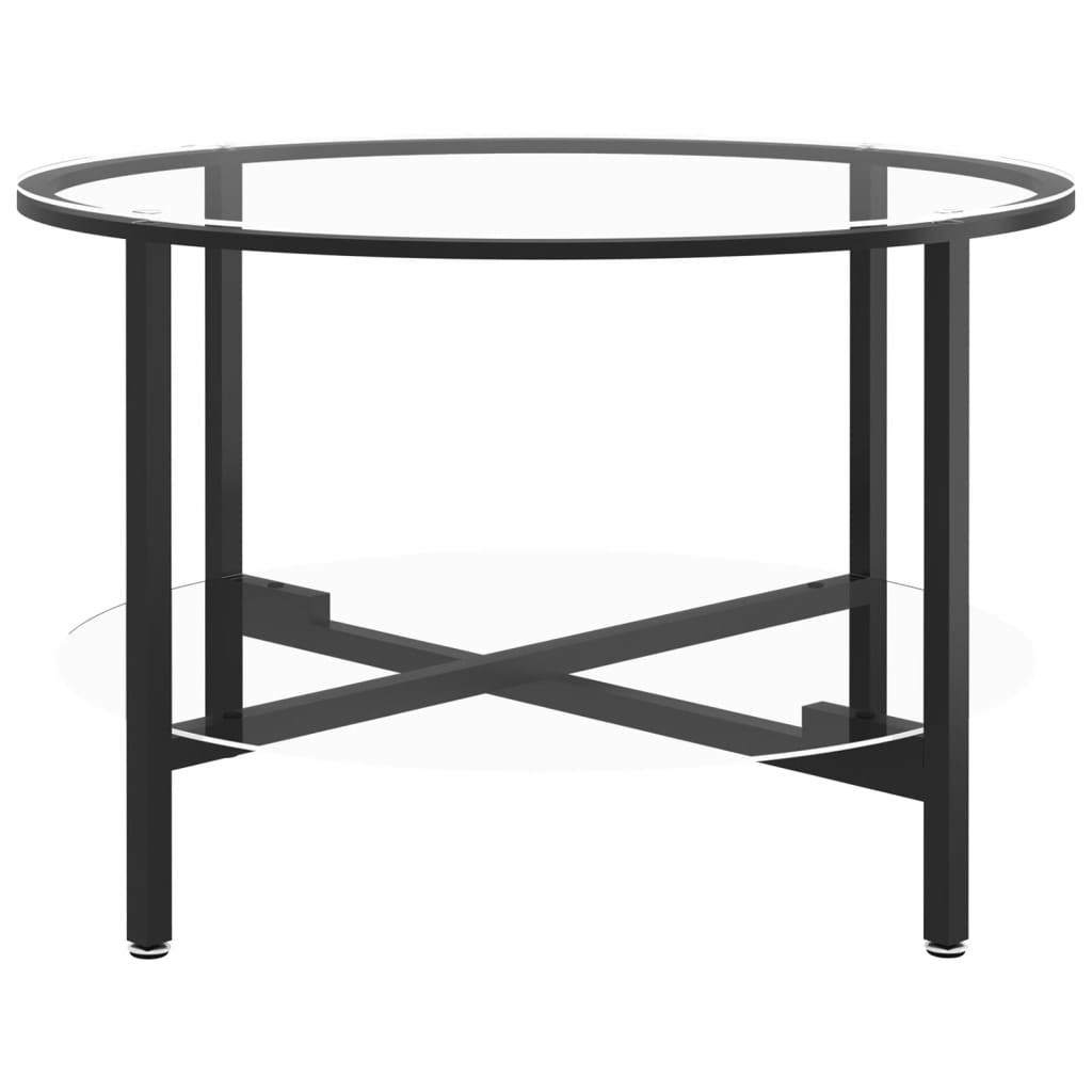 vidaXL Tea Table Accent Coffee Side End Table and Transparent Tempered Glass-0