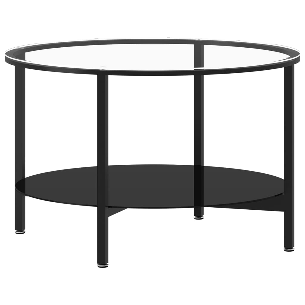 vidaXL Tea Table Accent Coffee Side End Table and Transparent Tempered Glass-1