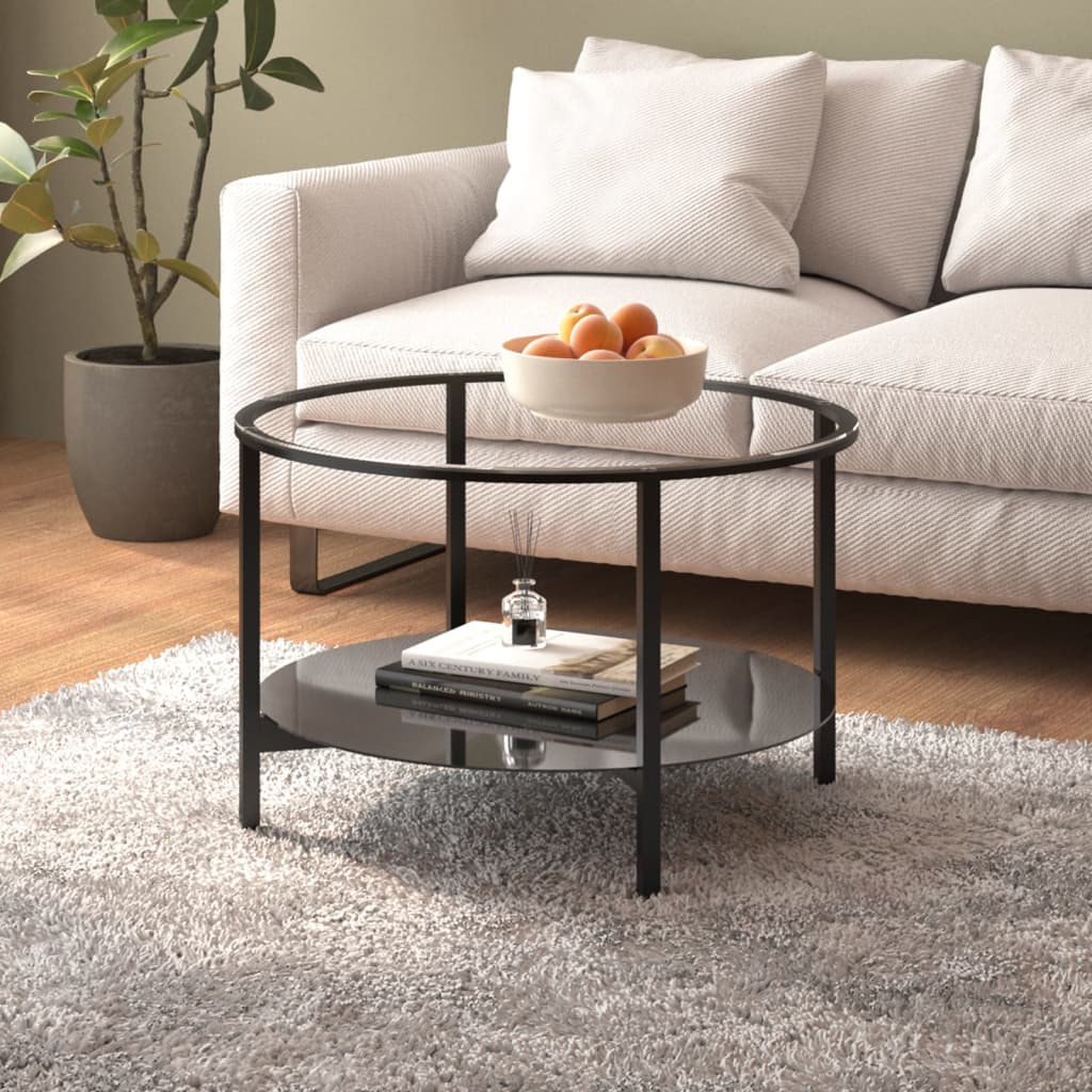 vidaXL Tea Table Accent Coffee Side End Table and Transparent Tempered Glass-5