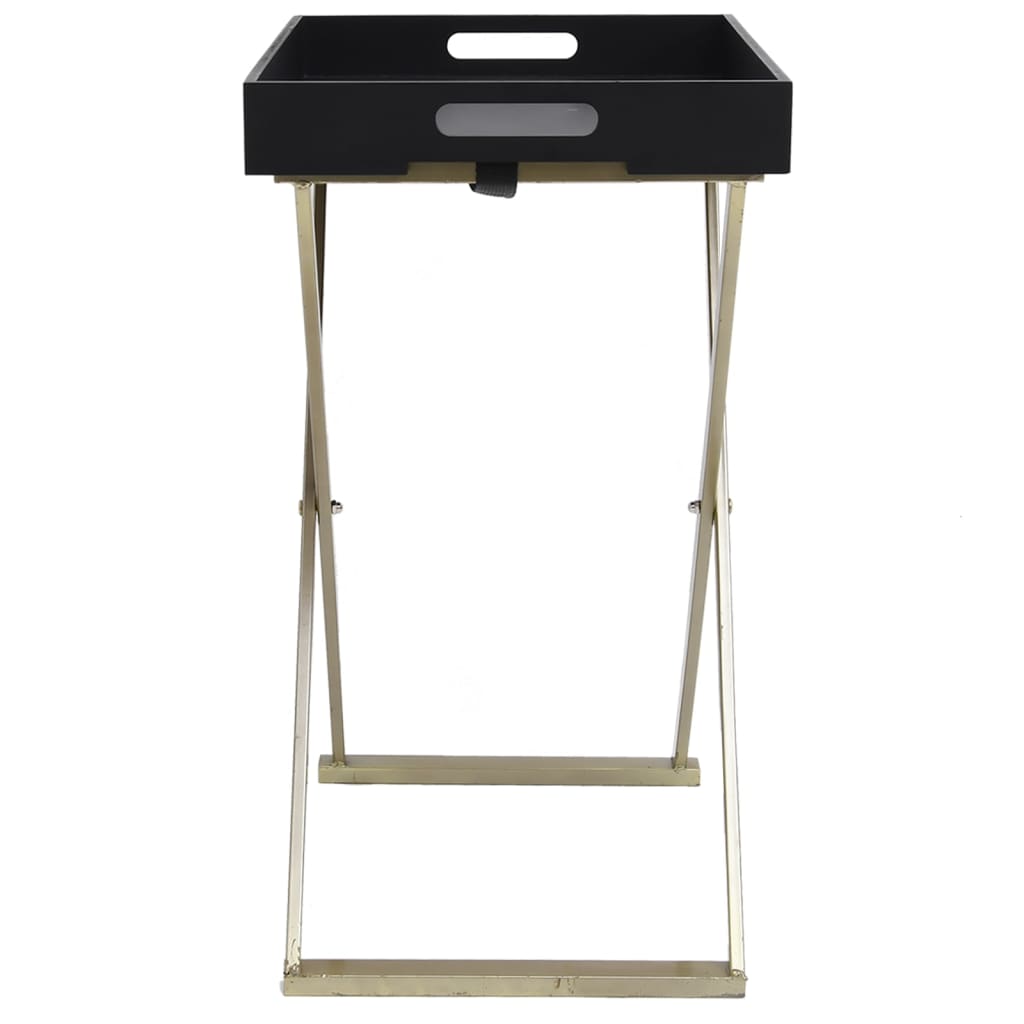 vidaXL Folding Table Accent Foldable End Table with Iron Frame Gold and MDF-5