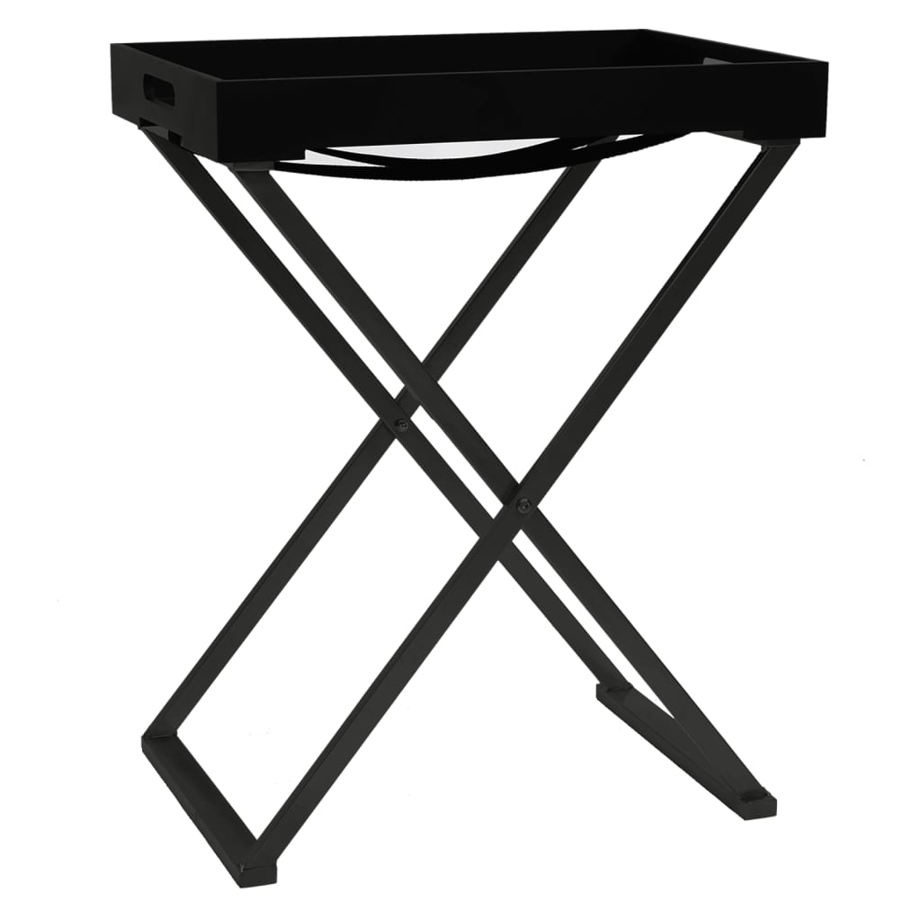 vidaXL Folding Table Accent Foldable End Table with Iron Frame Gold and MDF-0