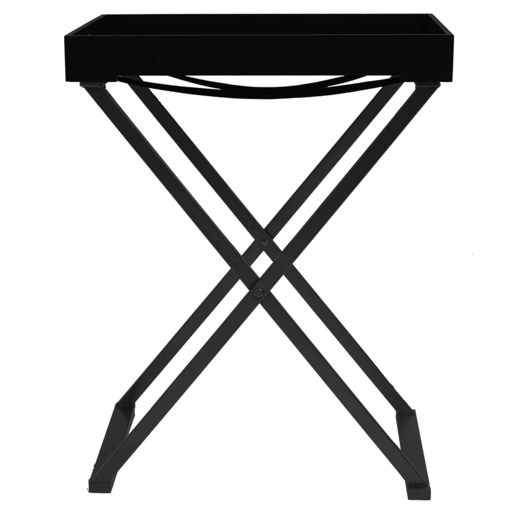 vidaXL Folding Table Accent Foldable End Table with Iron Frame Gold and MDF-6