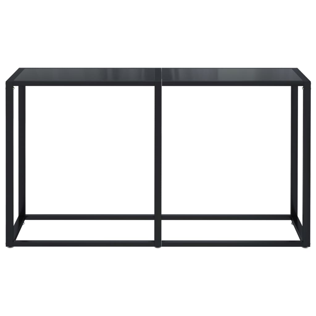 vidaXL Console Table Accent Side Table with Steel Frame Black Tempered Glass-18