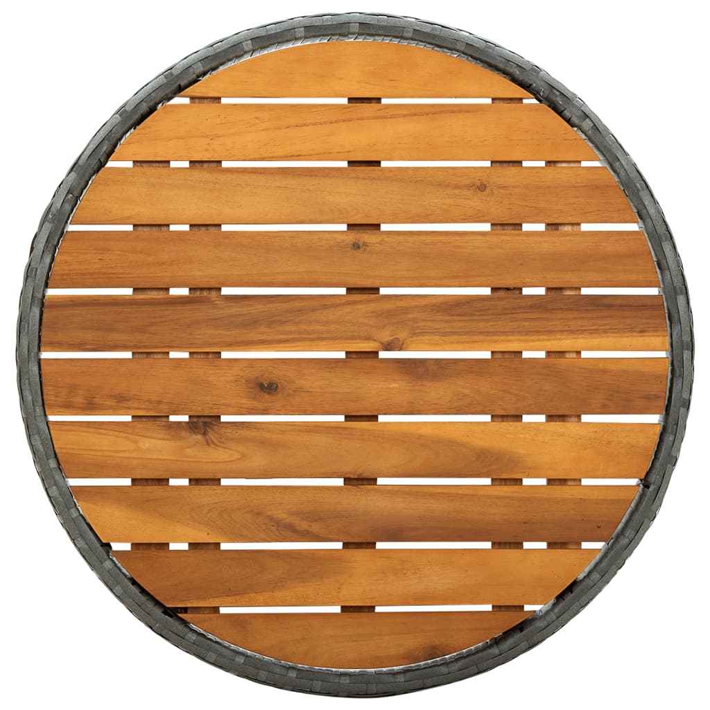 vidaXL Bistro Table Folding Outdoor Side Table Solid Acacia Wood PE Rattan-8