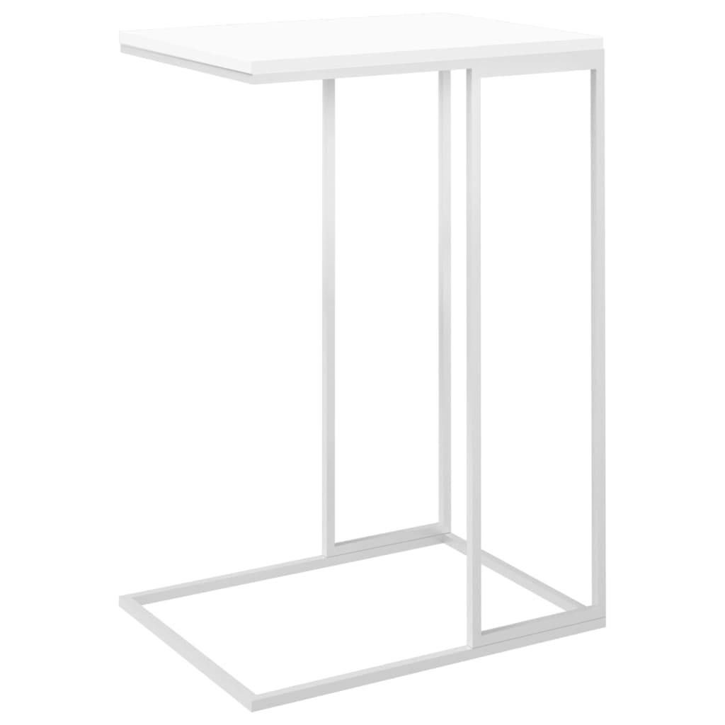 vidaXL Side Table White 15.7"x11.8"x23.2" Engineered Wood-3