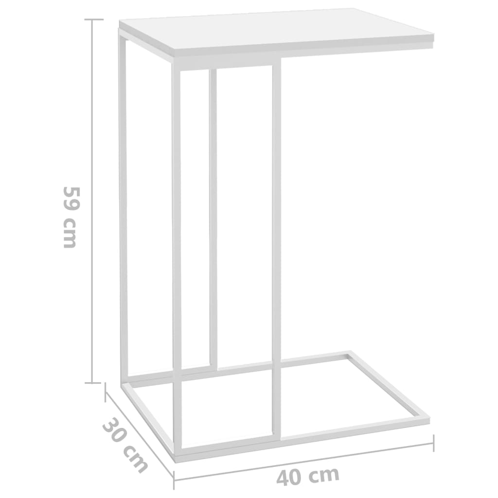 vidaXL Side Table White 15.7"x11.8"x23.2" Engineered Wood-5