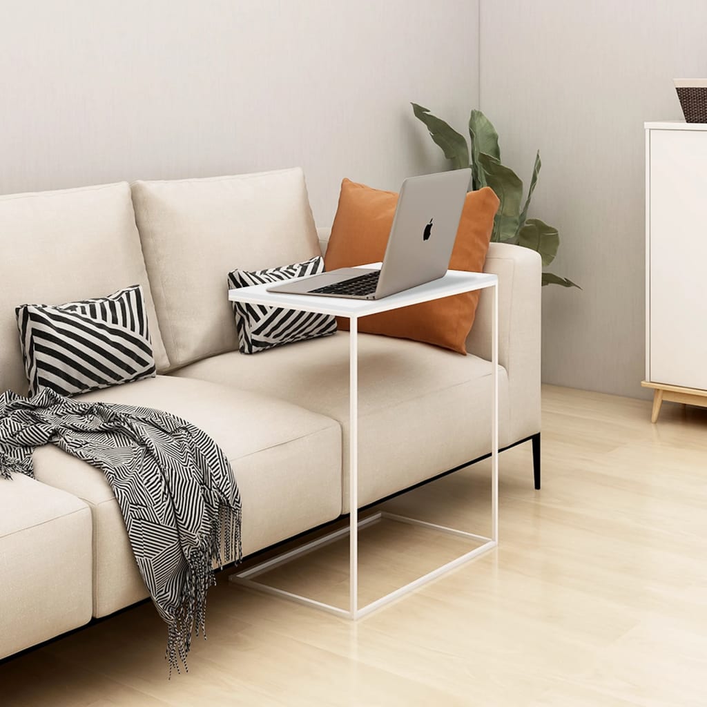 vidaXL Side Table White 21.7"x13.8"x26" Engineered Wood-0