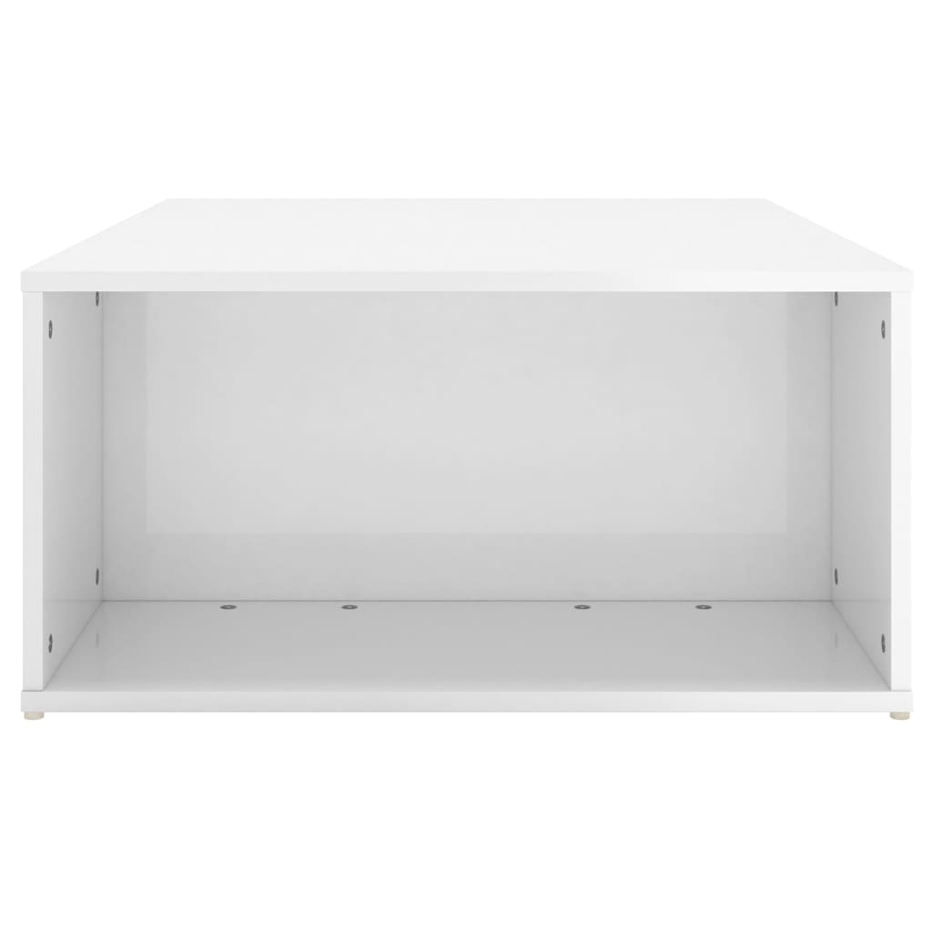 vidaXL Coffee Table White Chipboard Side Sofa Accent High Gloss White/White-32