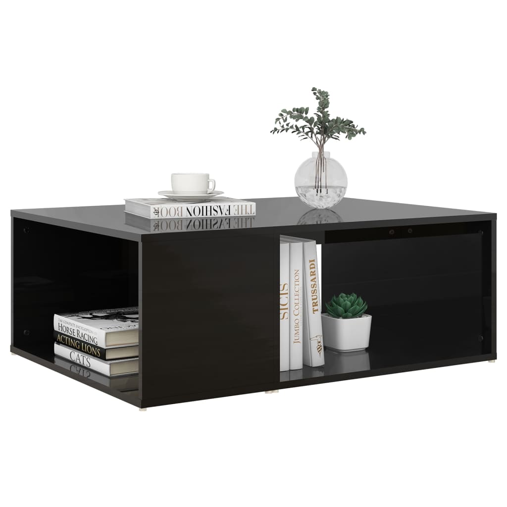vidaXL Coffee Table White Chipboard Side Sofa Accent High Gloss White/White-10