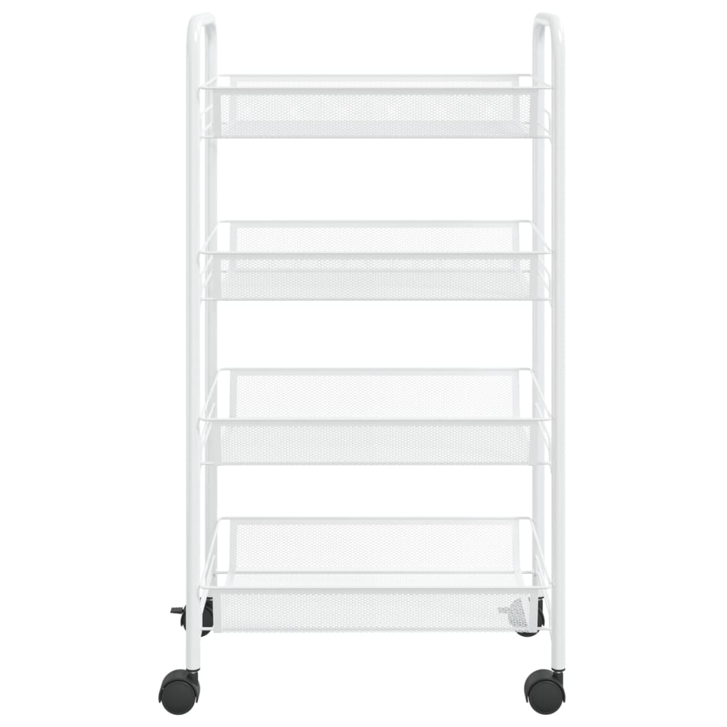 vidaXL Kitchen Trolley Rolling Storage Utility Cart with Mesh Baskets Iron-56