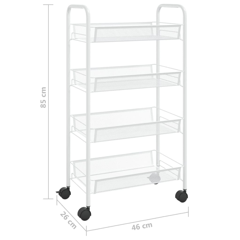vidaXL Kitchen Trolley Rolling Storage Utility Cart with Mesh Baskets Iron-14