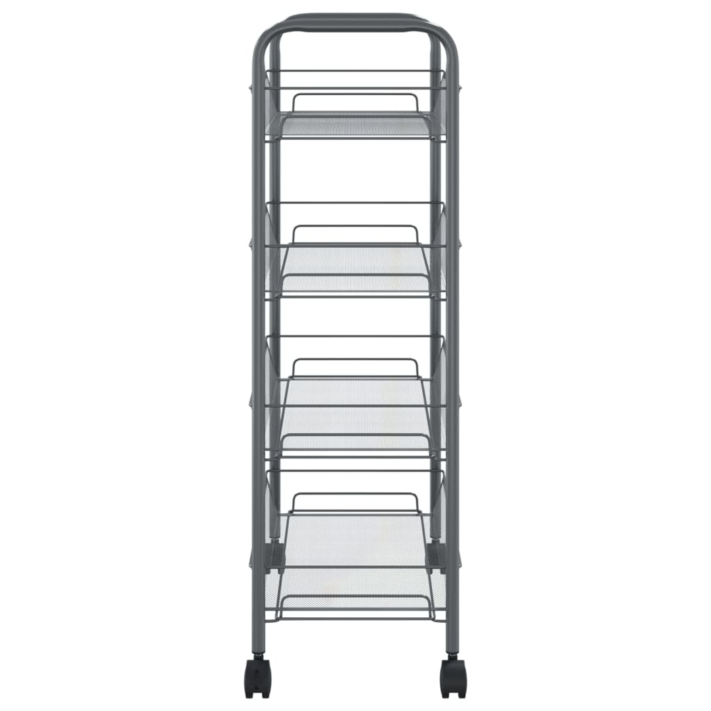 vidaXL Kitchen Trolley Rolling Storage Utility Cart with Mesh Baskets Iron-41
