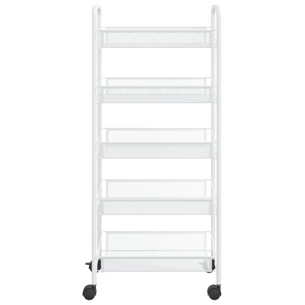vidaXL Kitchen Trolley Rolling Storage Utility Cart with Mesh Baskets Iron-18