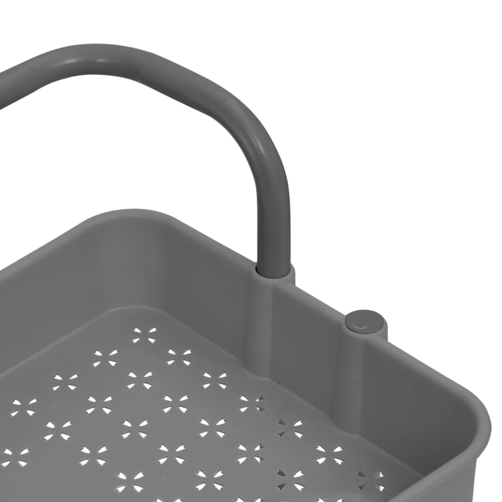 vidaXL 3-Tier Kitchen Trolley Rolling Storage Cart with Wheels Iron and ABS-6