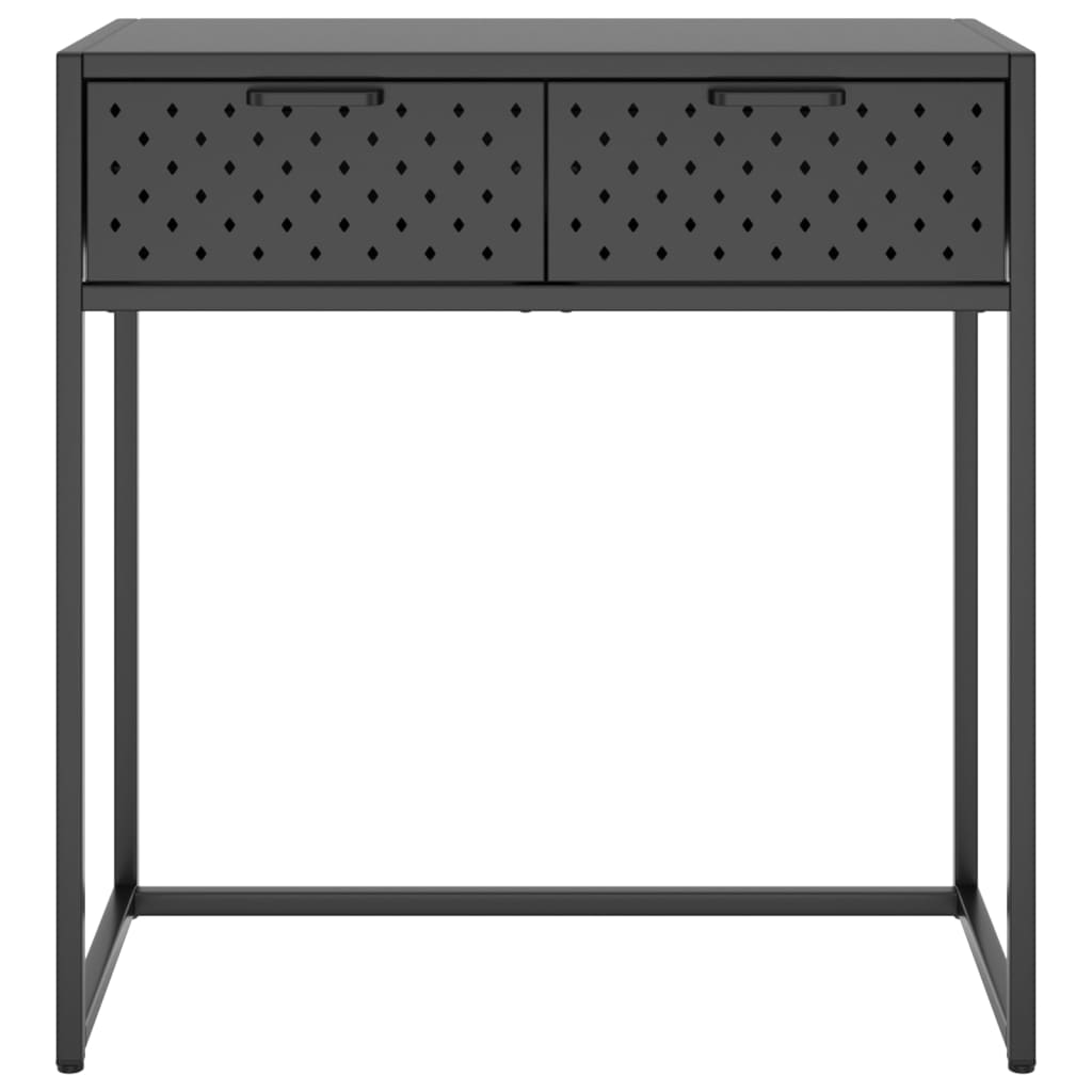 vidaXL Console Table Entryway Table Hall Narrow Side Table with Drawer Steel-17