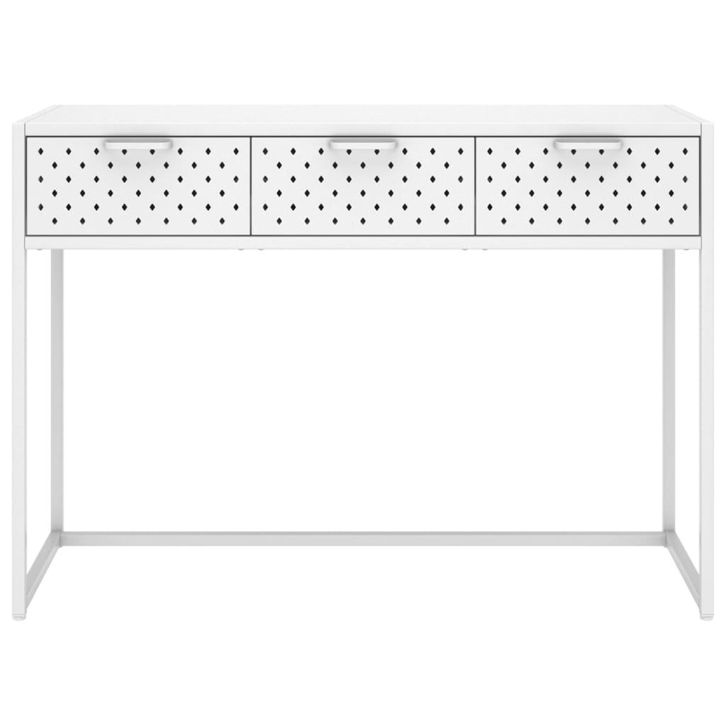 vidaXL Console Table Entryway Table Hall Narrow Side Table with Drawer Steel-8