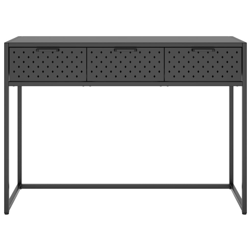 vidaXL Console Table Entryway Table Hall Narrow Side Table with Drawer Steel-14