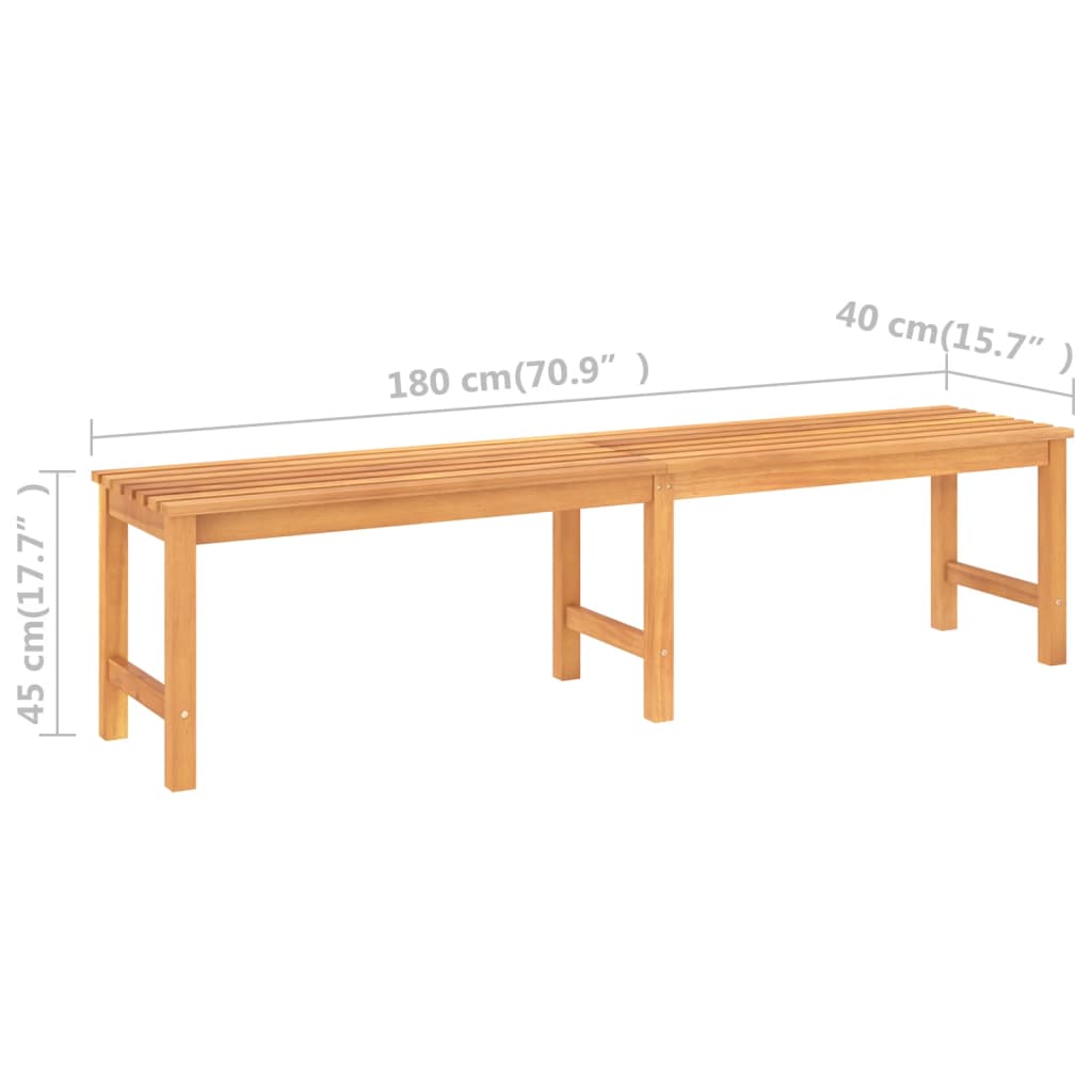 vidaXL Outdoor Patio Bench Garden Bench with Wooden Frame Solid Wood Teak-16