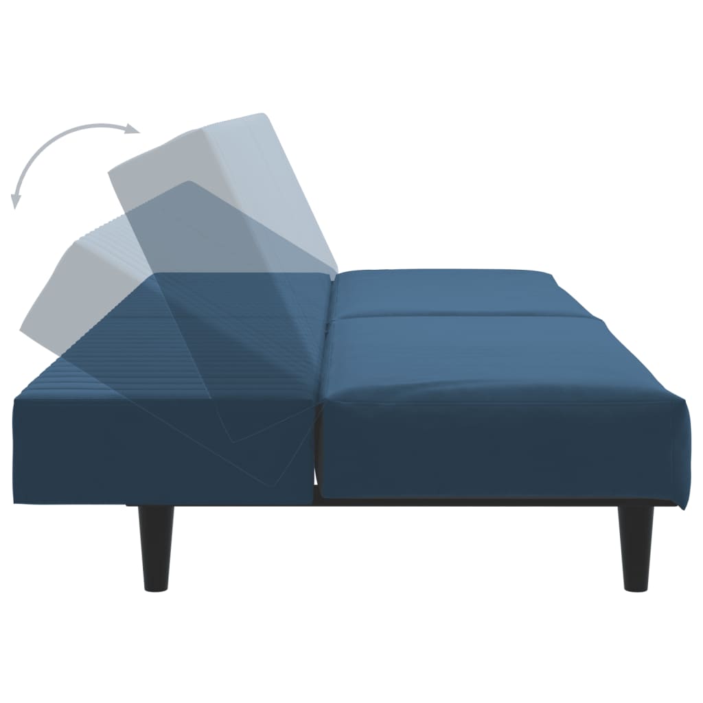vidaXL 2-Seater Sofa Bed Black Velvet-50