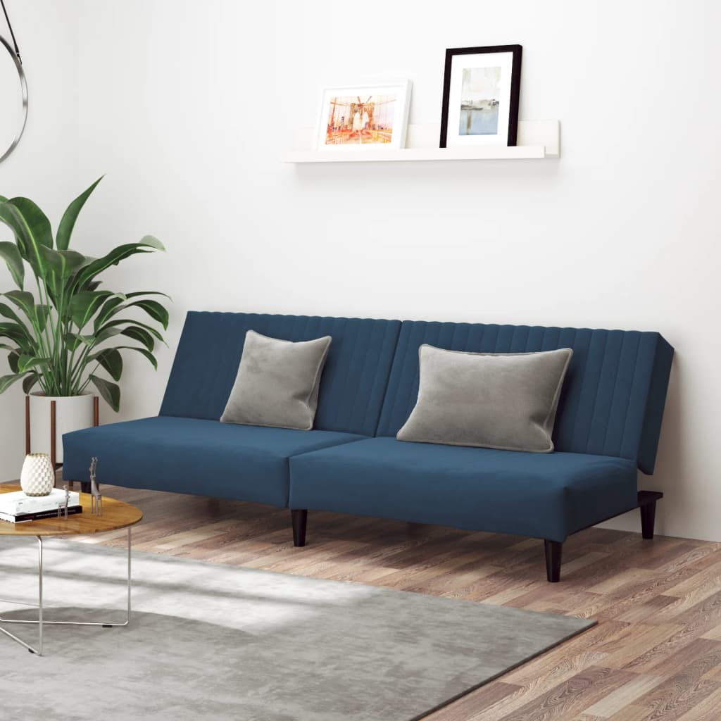 vidaXL 2-Seater Sofa Bed Black Velvet-16
