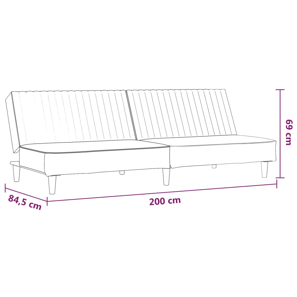 vidaXL 2-Seater Sofa Bed Black Velvet-32