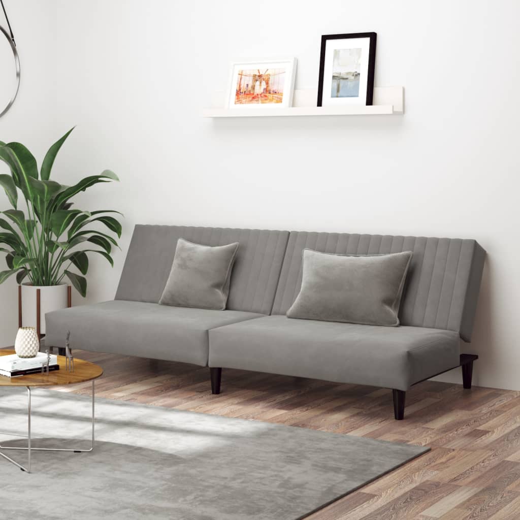 vidaXL 2-Seater Sofa Bed Black Velvet-13