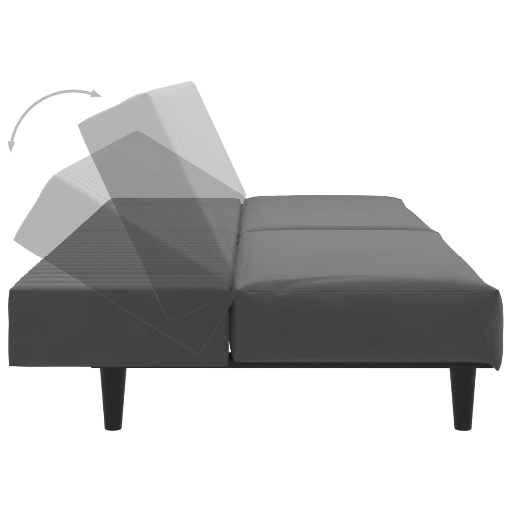 vidaXL 2-Seater Sofa Bed Black Velvet-56