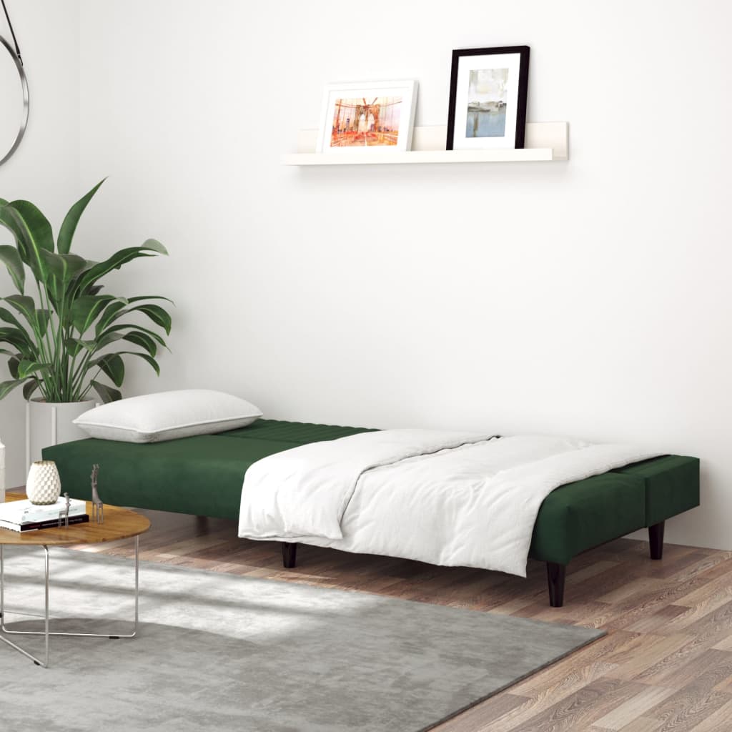 vidaXL 2-Seater Sofa Bed Black Velvet-27