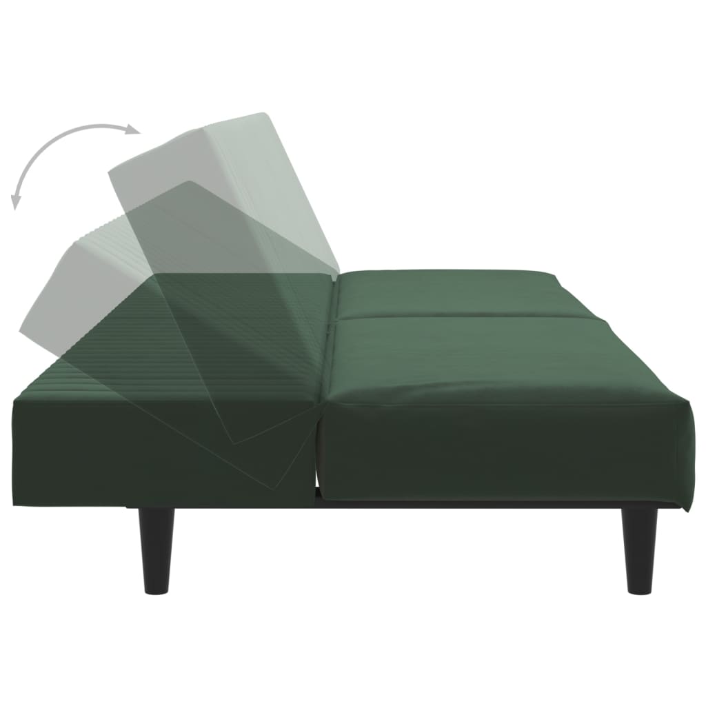 vidaXL 2-Seater Sofa Bed Black Velvet-54