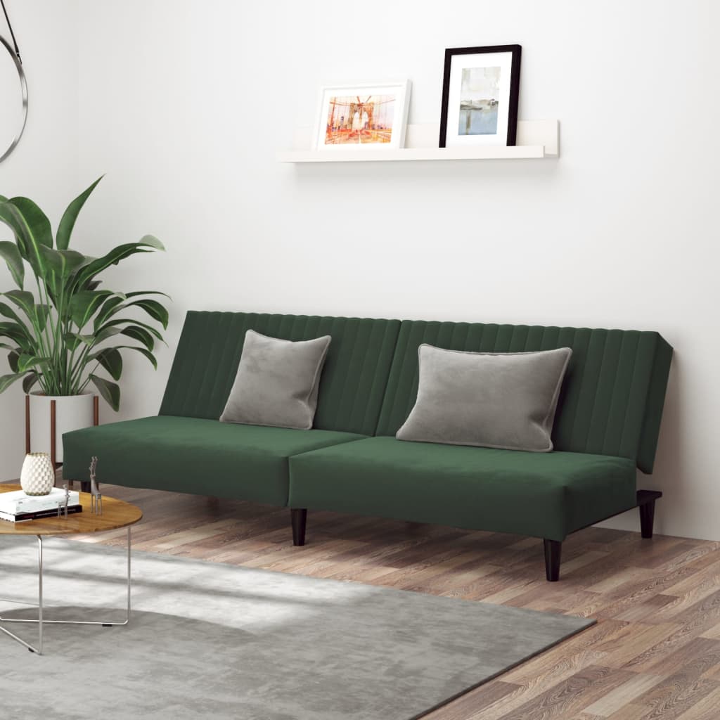 vidaXL 2-Seater Sofa Bed Black Velvet-15