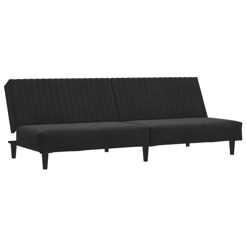 vidaXL 2-Seater Sofa Bed Black Velvet-0