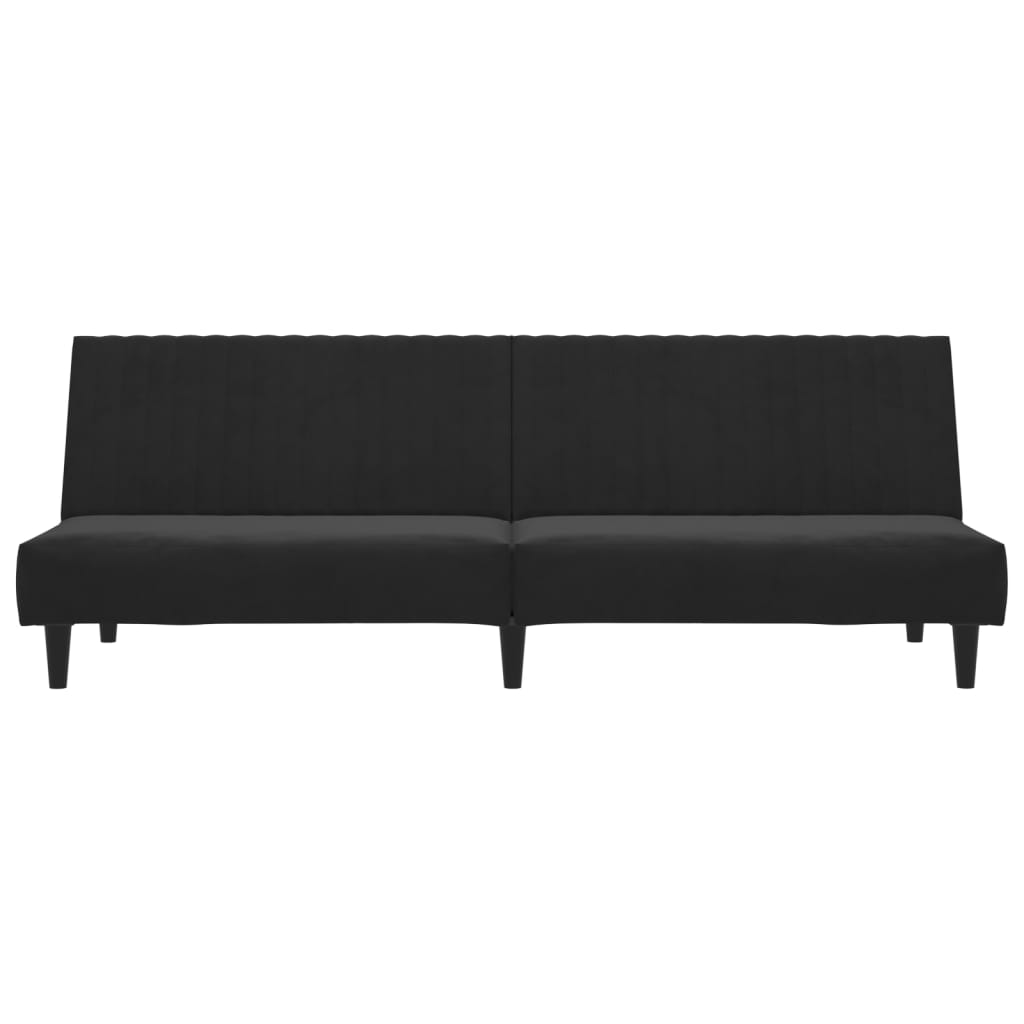 vidaXL 2-Seater Sofa Bed Black Velvet-30