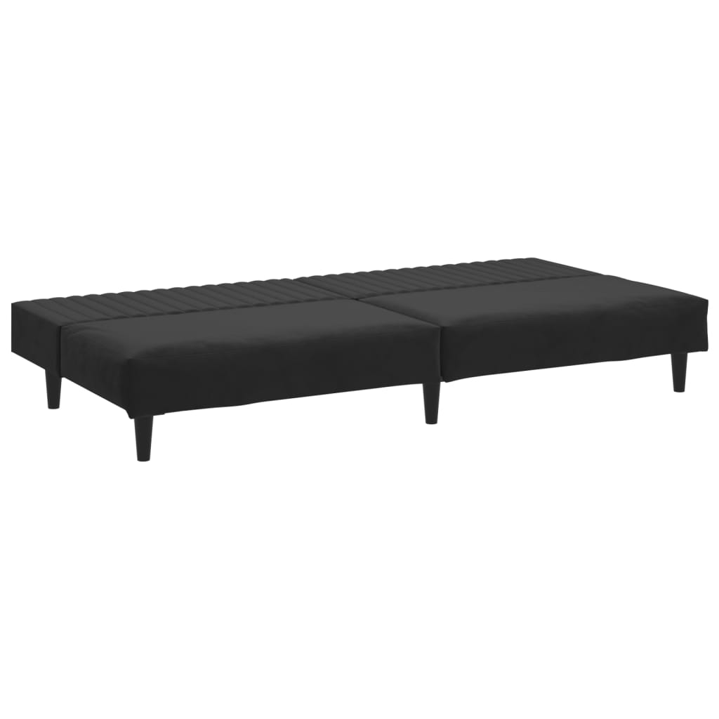 vidaXL 2-Seater Sofa Bed Black Velvet-36