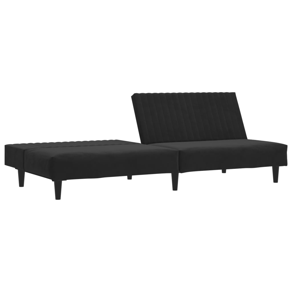 vidaXL 2-Seater Sofa Bed Black Velvet-42
