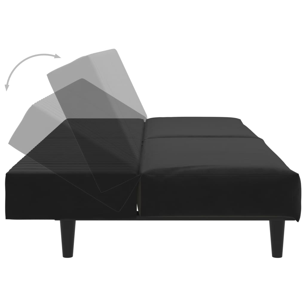 vidaXL 2-Seater Sofa Bed Black Velvet-52