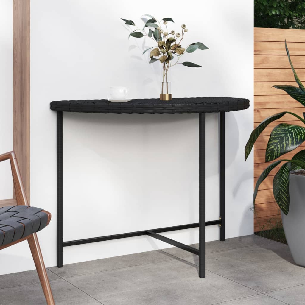 vidaXL Outdoor Side Table Patio Balcony Garden Porch Deck End Table PE Rattan-0