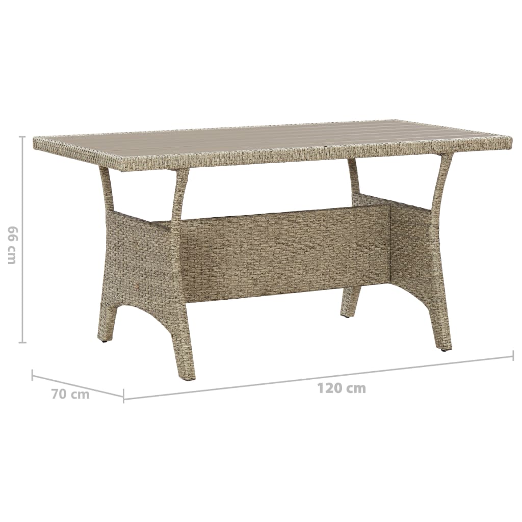 vidaXL Outdoor Dining Table Patio Table Garden Wicker Furniture PE Rattan-10