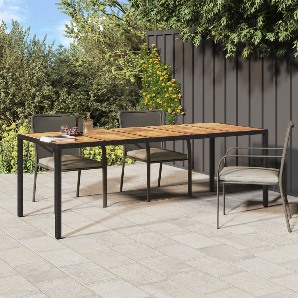 vidaXL Table All Weather Wicker Outdoor Furniture Patio table Poly Rattan-5