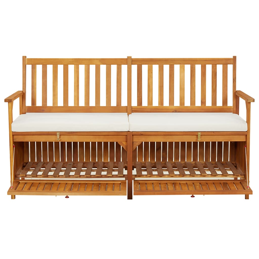 vidaXL Outdoor Storage Bench Deck Box for Patio Furniture Solid Wood Acacia-6