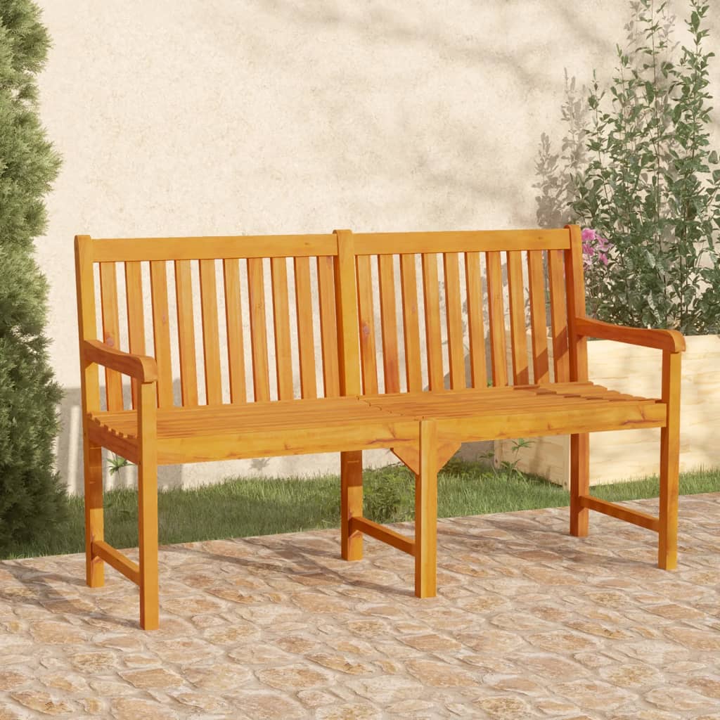 vidaXL Outdoor Patio Bench Garden Park Bench with Armrests Solid Wood Acacia-9