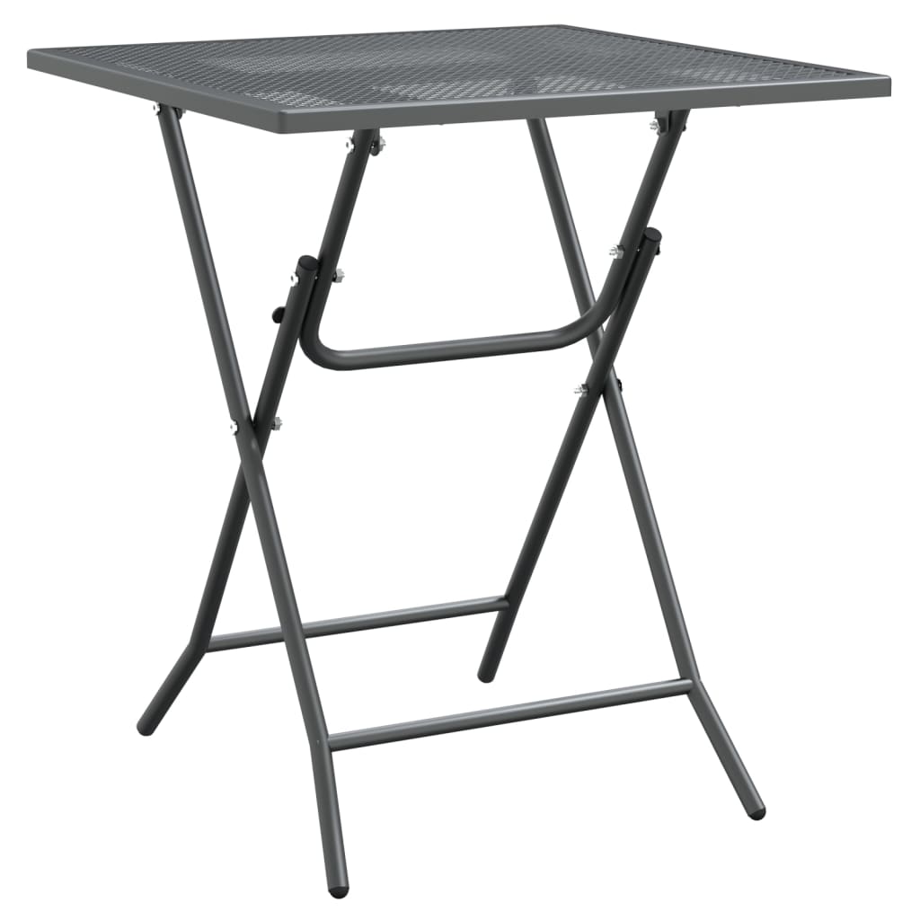 vidaXL Patio Table Expanded Metal Mesh 31.5"x31.5"x28.3"/23.6"x23.6"x28.3"-1