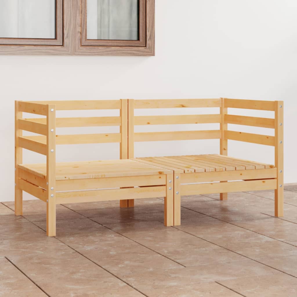 vidaXL Patio Loveseat Outdoor Patio 2-Seater Sofa for Garden Solid Wood Pine-0