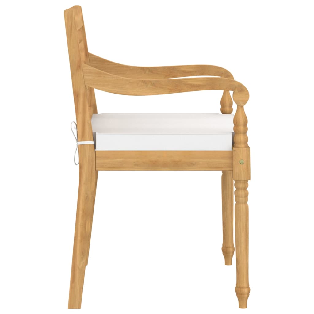 vidaXL Batavia Chairs Patio Garden Lounge Chair with Cushions Solid Wood Teak-55