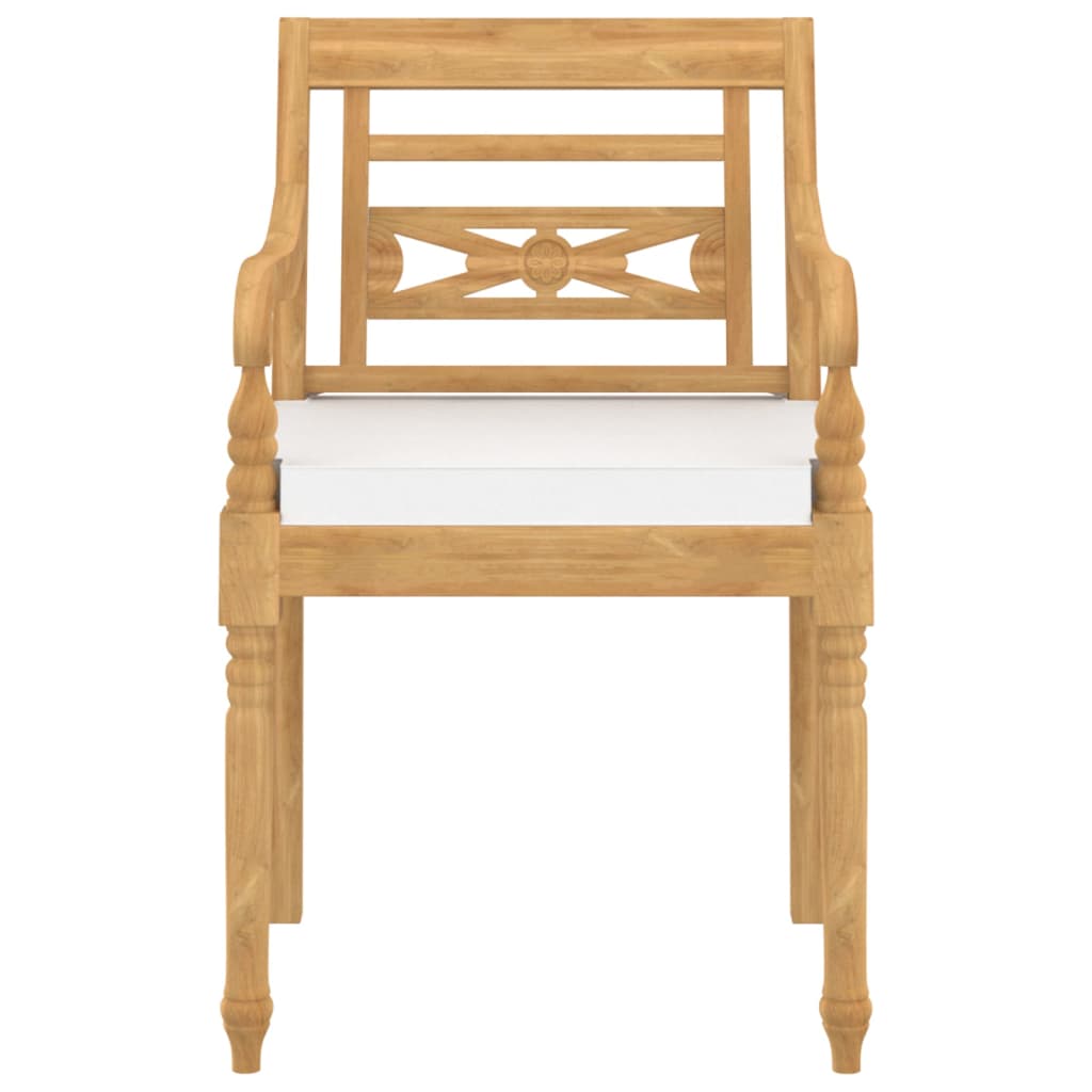vidaXL Batavia Chairs Patio Garden Lounge Chair with Cushions Solid Wood Teak-52